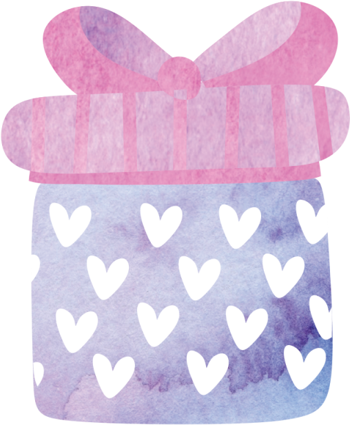 Watercolor Purple Present, Watercolor, Purple Png And - С Днем Рождения Акварель Png (640x640), Png Download