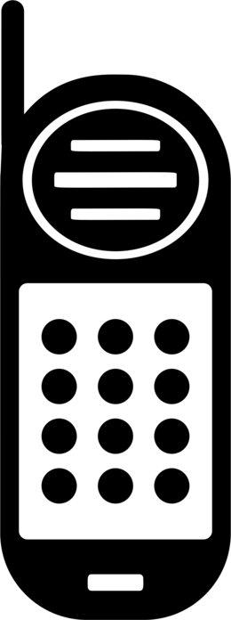 Download Cell Phone Icon Clipart Computer Icons Clip - Cell Phone Logo Black & White Png (260x696), Png Download