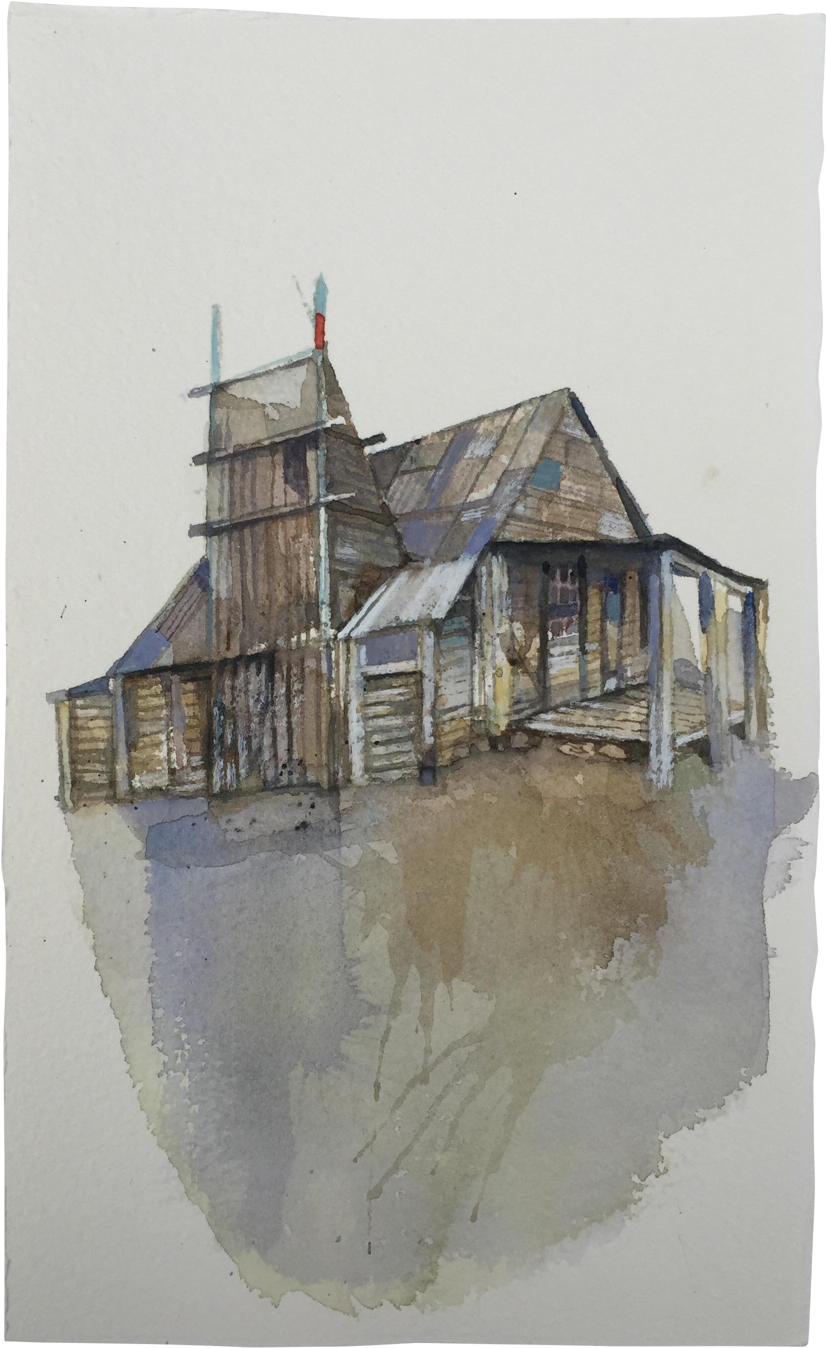 Homestead - Watercolor Painting (2082x2989), Png Download