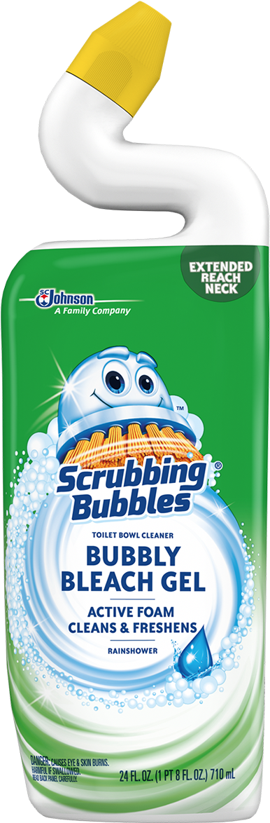 Bubbly Bleach Gel - Scrubbing Bubbles Toilet Cleaning Gel (540x1500), Png Download