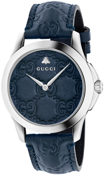 Gucci G-timeless, 38mm - Gucci G-timeless 38mm Blue Dial & Leather Strap (800x800), Png Download