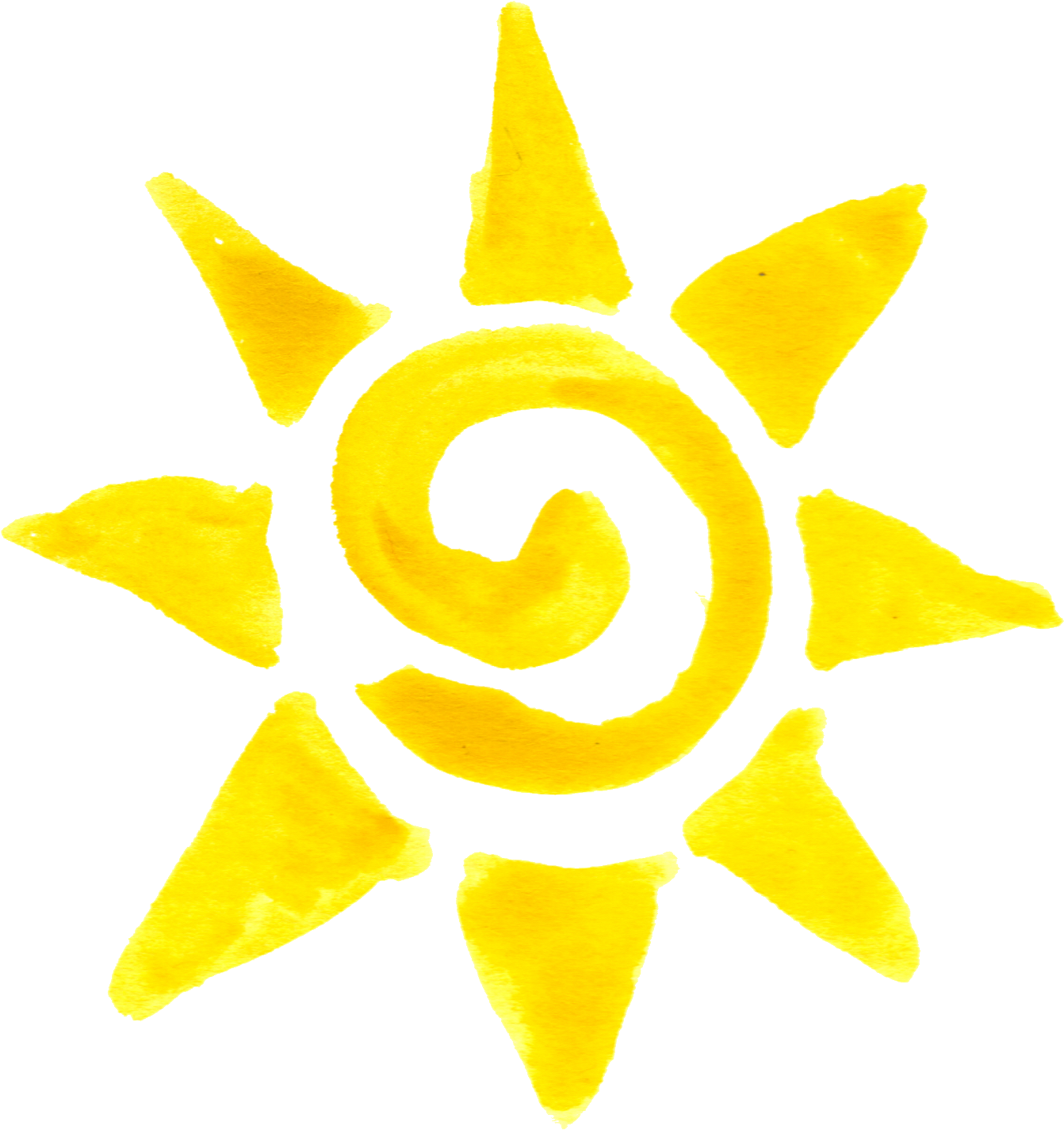 Watercolor Sun 3 - Sun Drawing Png (1500x1491), Png Download