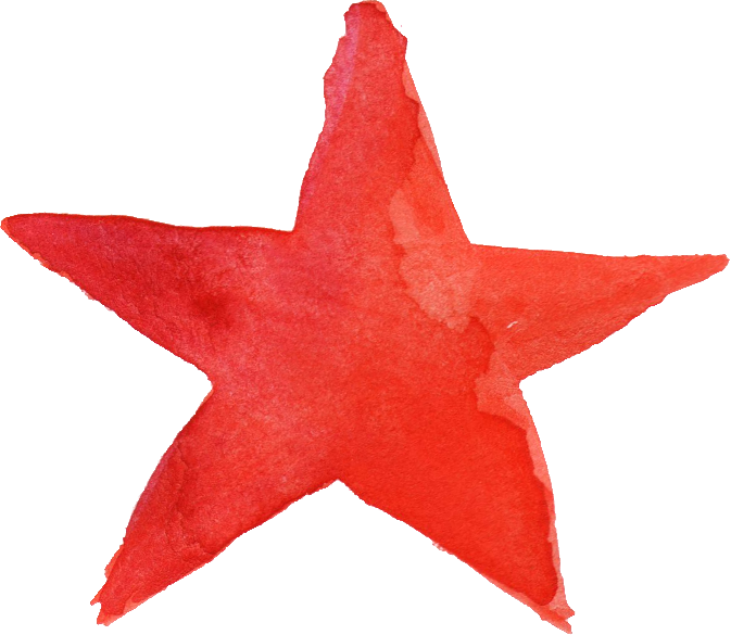 Free Download - Red Star Water Color (673x585), Png Download