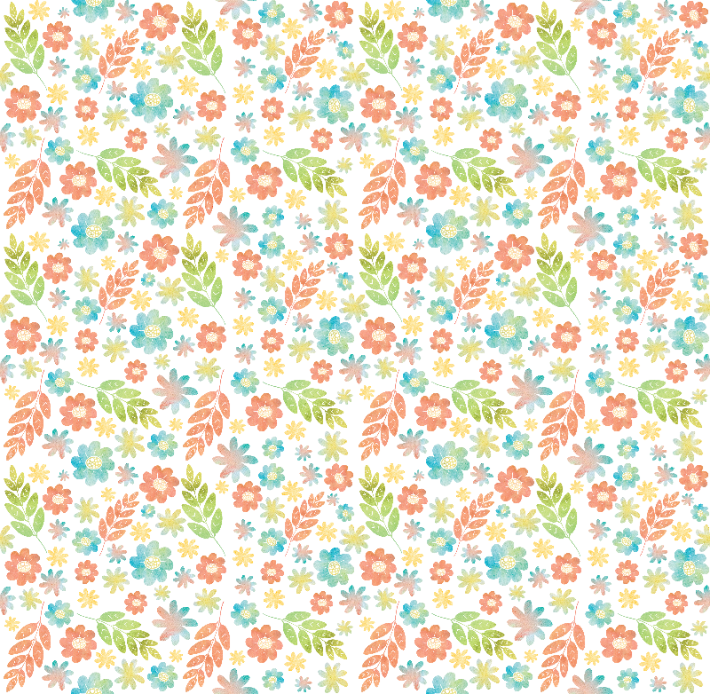 Watercolor Floral Pattern - Frühling Mit Blumen U. Blätterruhiges Kaffeetasse (800x782), Png Download
