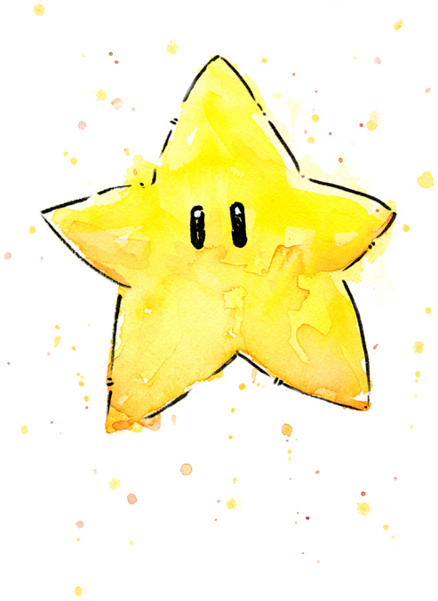 Bleed Area May Not Be Visible - Star Watercolor (560x700), Png Download