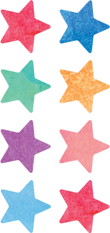 Tcr8897 Watercolor Stars Mini Stickers Image - Sticker (900x900), Png Download