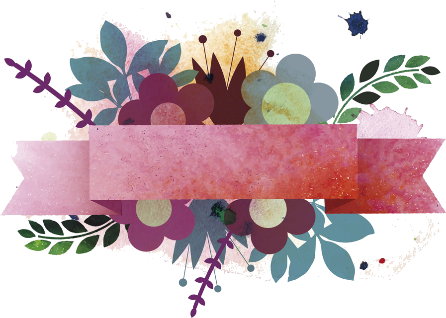 Ribbon Euclidean Vector Watercolor Painting - Lazo De Flores Vector (1000x779), Png Download