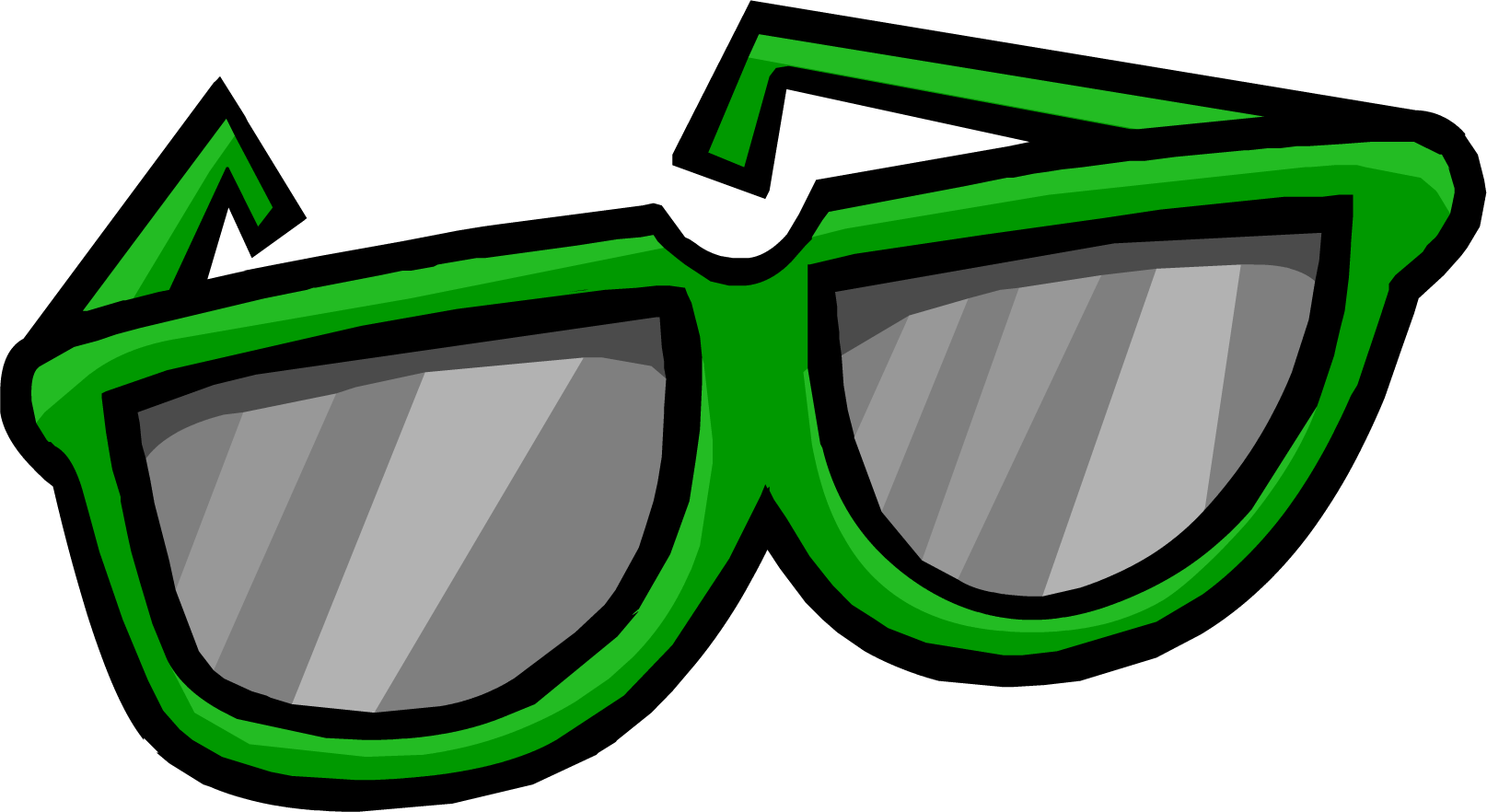 Giant Green Sunglasses - Club Penguin Giant Sunglasses (1615x882), Png Download