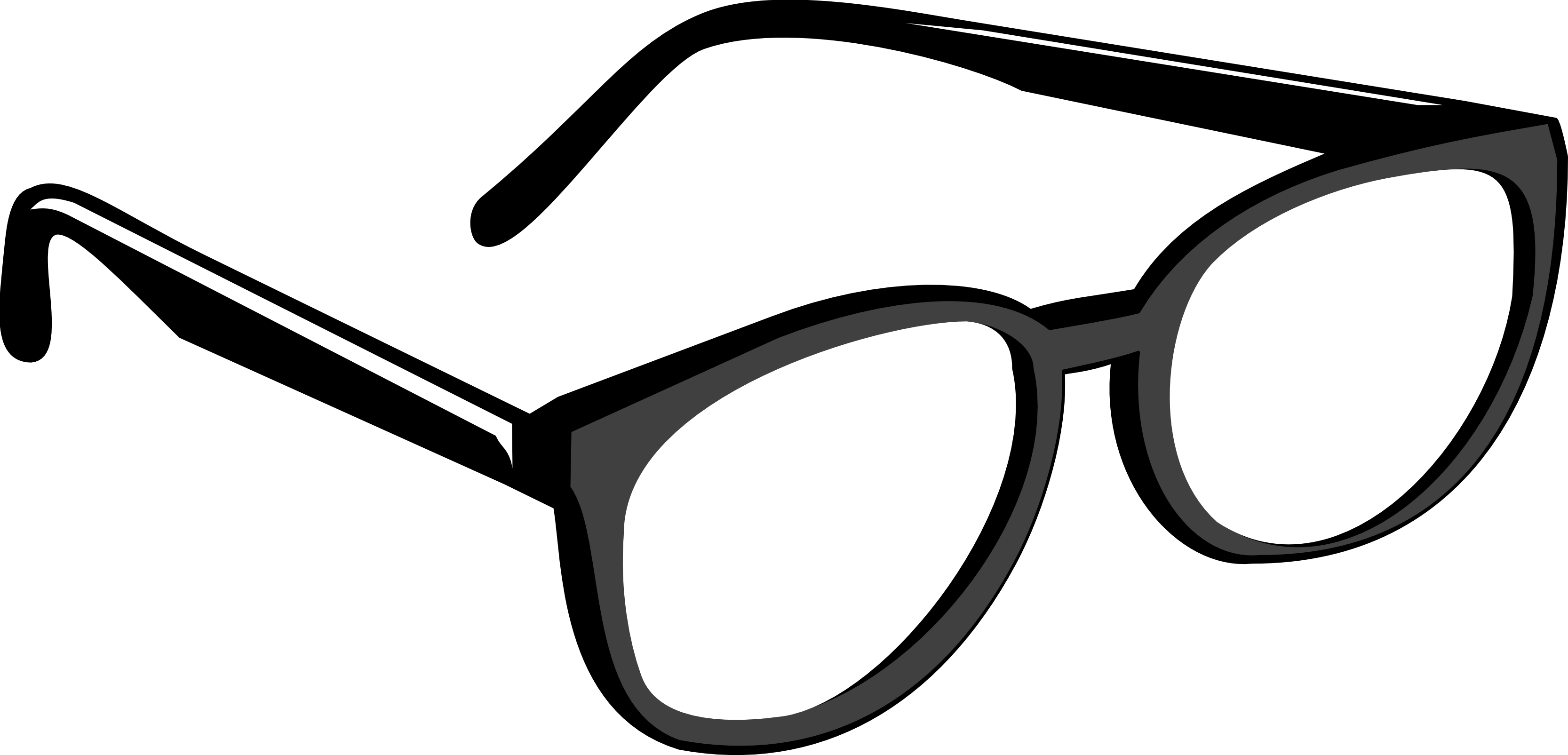 Go To Image - Glasses Clipart Black And White (3333x1605), Png Download