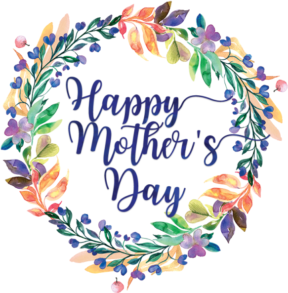 Happy Mother's Day With Wreath Watercolor Flower, Flower - Happy Together Embroidered Linen Cushion Gift (360x360), Png Download