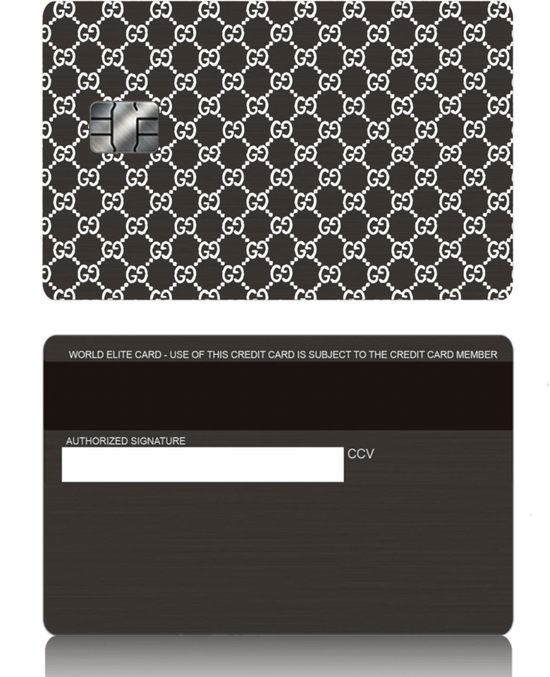 Gucci Rings Inspired Black Metal Credit Debit Card - Louis Vuitton Credit Card Design (800x1000), Png Download