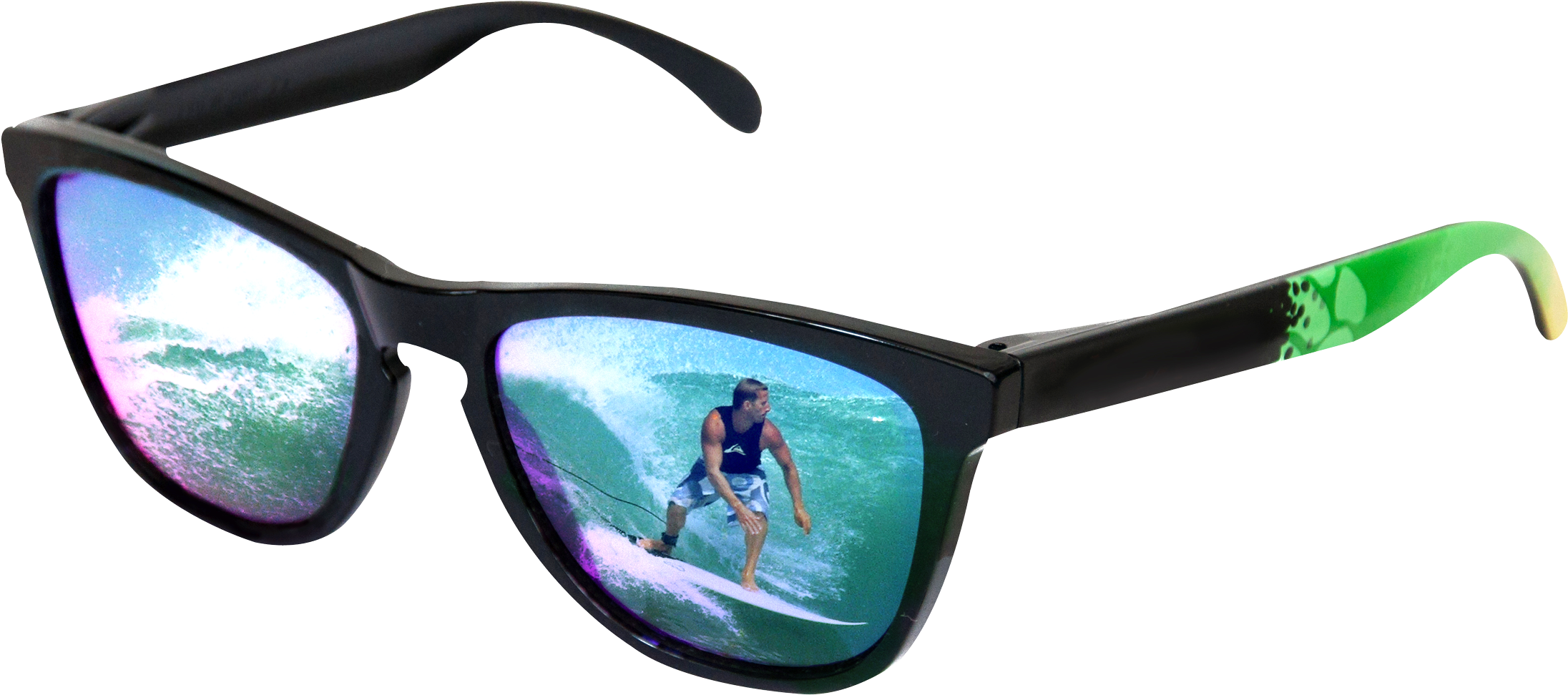 Sunglasses With Surfer Reflection Png Image - Png Sunglass Hd (2339x1088), Png Download