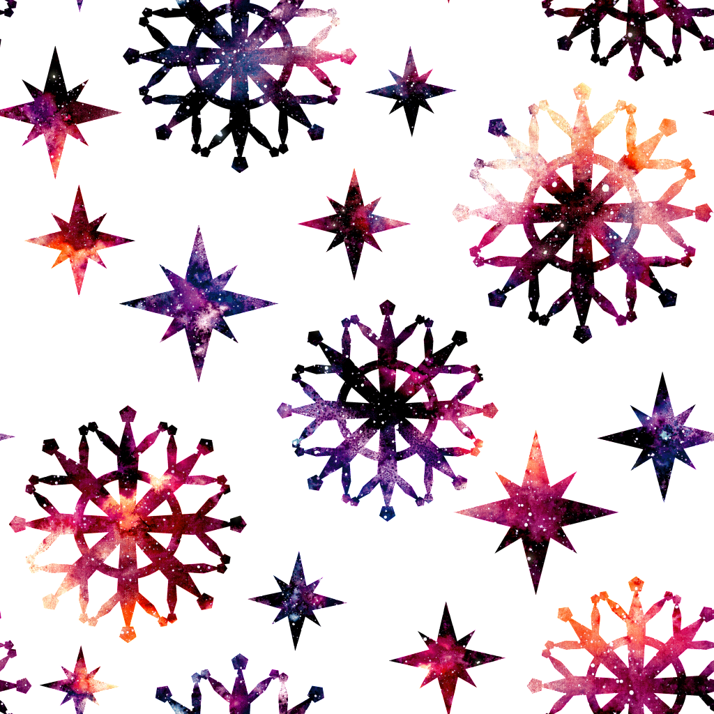 Hand Drawn Gradient Watercolor Snowflake Png Transparent - Portable Network Graphics (1024x1024), Png Download