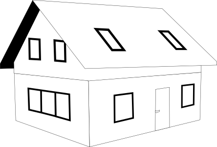 House Black White - Clip Art (444x300), Png Download