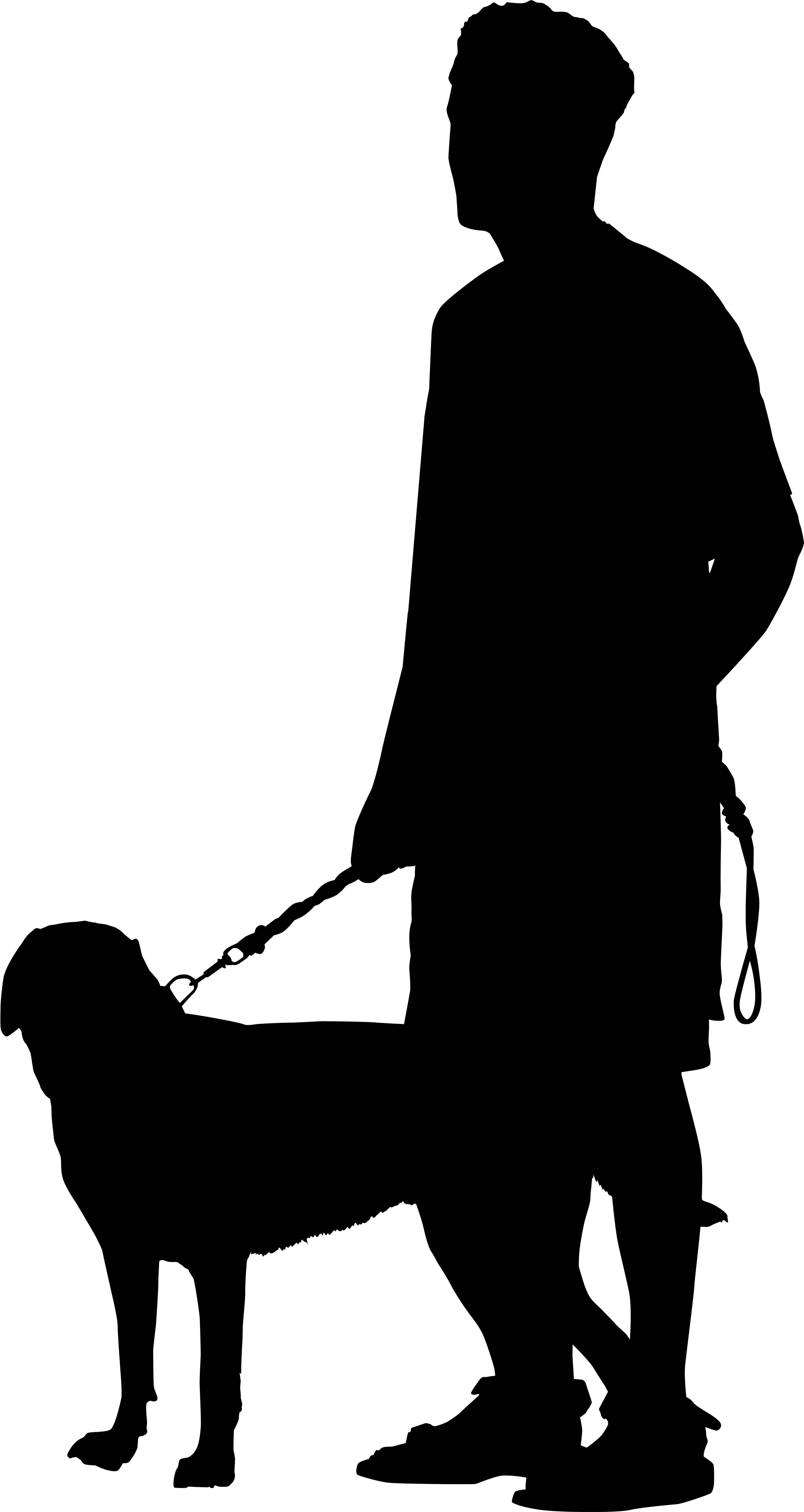 Man With Dog Silhouette Png Transparent Clip Art Image - Man With Dog Silhouette Png (4315x8000), Png Download