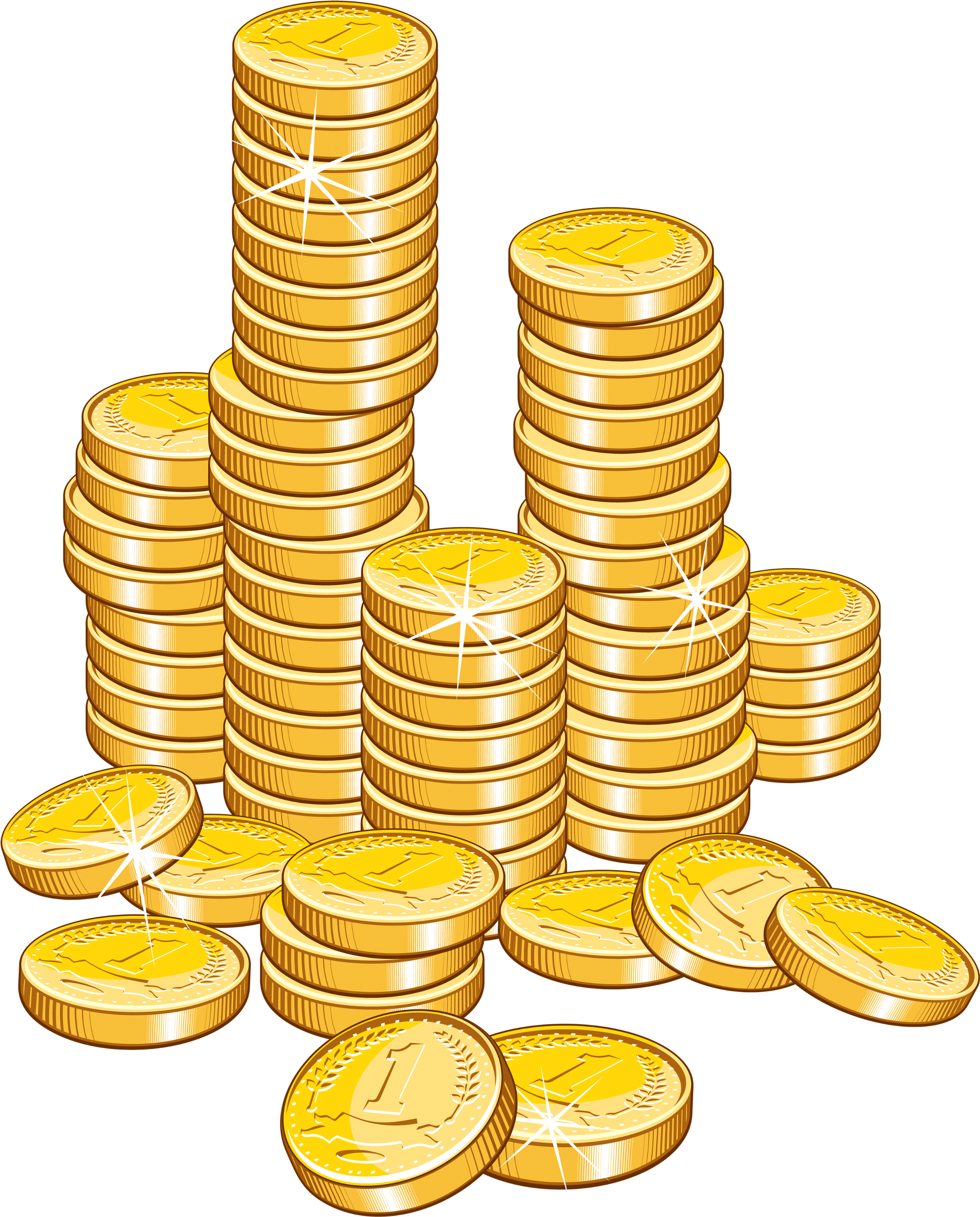 Coins Stack Png Clipart Picture - Gold Coins Clip Art (2080x2560), Png Download
