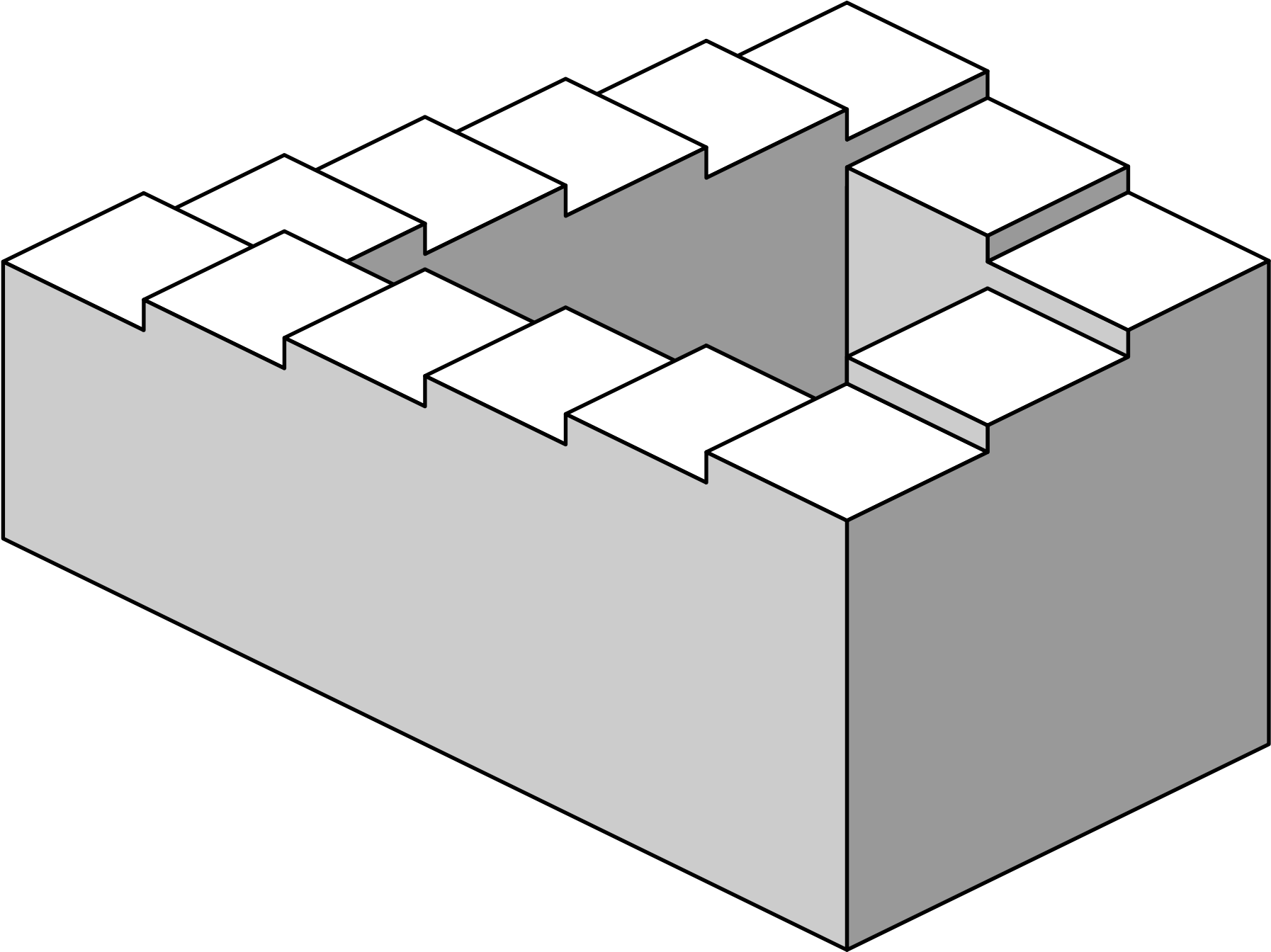 File - Impossible Staircase - Svg - Penrose Stairs (1280x974), Png Download