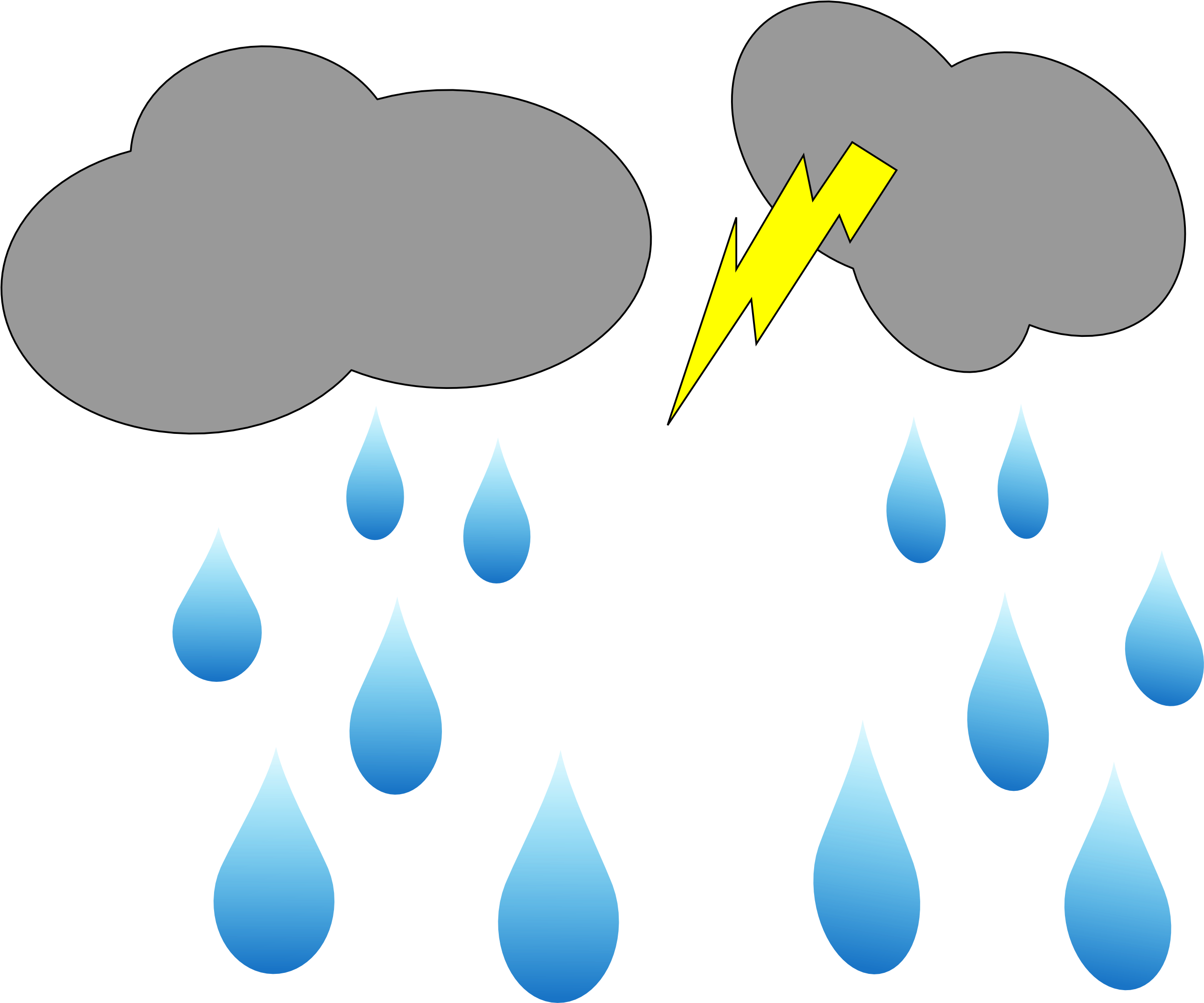 Cloud And Rain Clipart With Sun Clip - Rain Animation Clipart (2400x2009), Png Download
