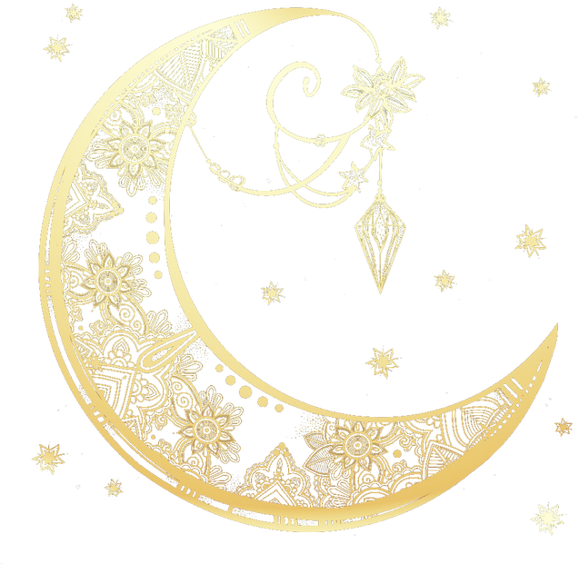 Floral Moon Png Hd Half Moon Png Hd Full Size Png Download Seekpng