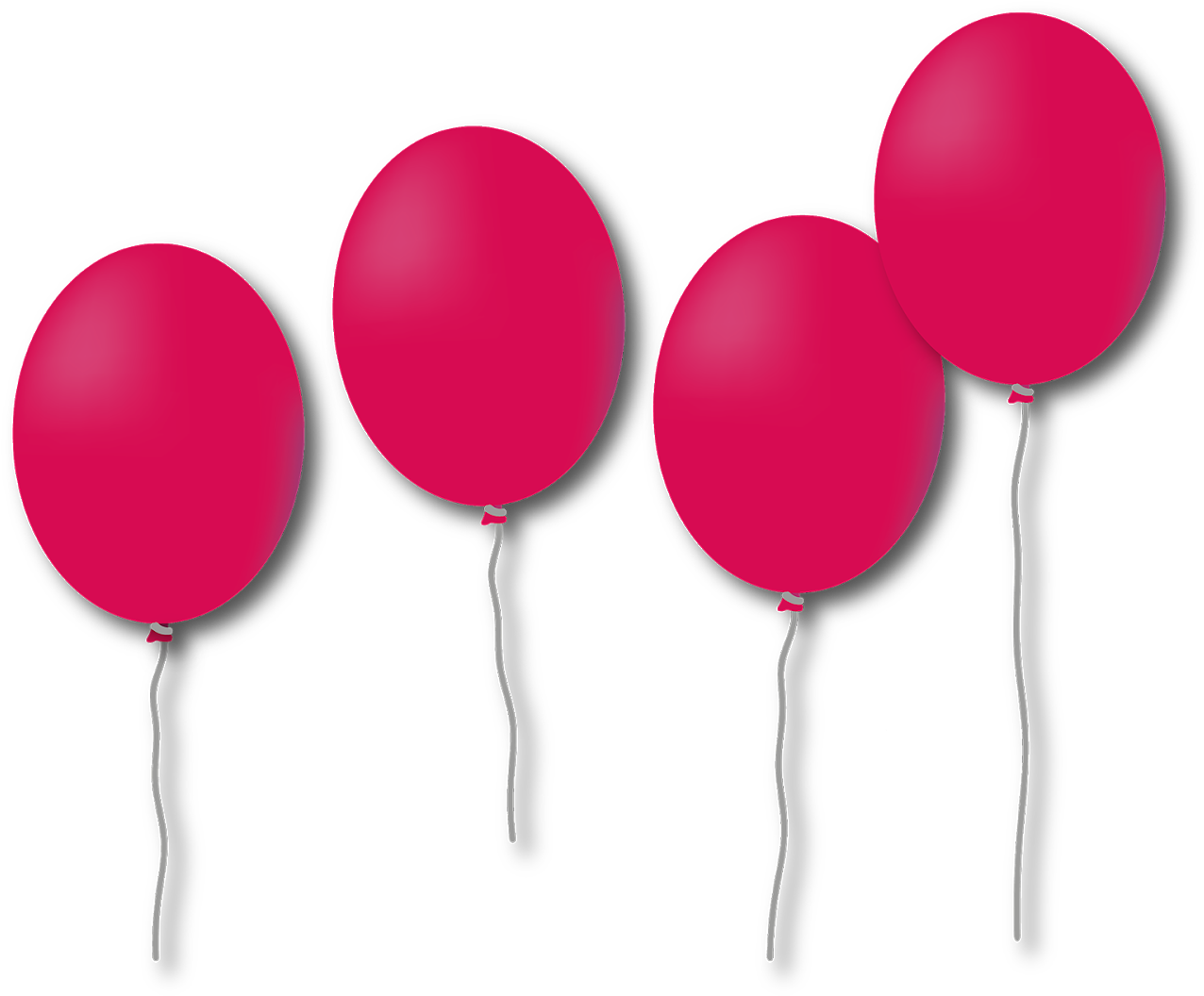 Balloon Birthday Bloat Knallbunt Fun Happy - Magenta Luftballons (408x340), Png Download