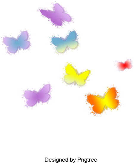 Beautiful Colorful Cartoon Lovely Watercolor Butterfly - Cartoon (640x640), Png Download