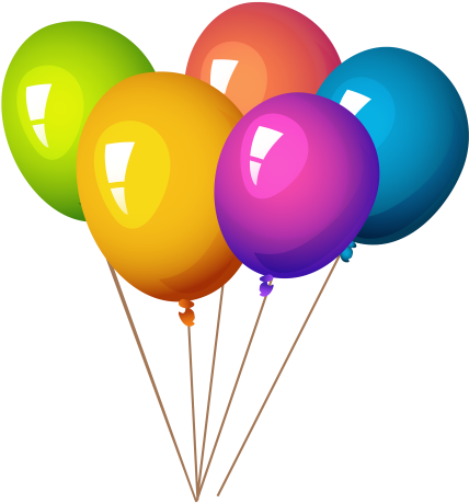 Colorful Balloons Png Image - Balloons And Party Poppers (500x500), Png Download