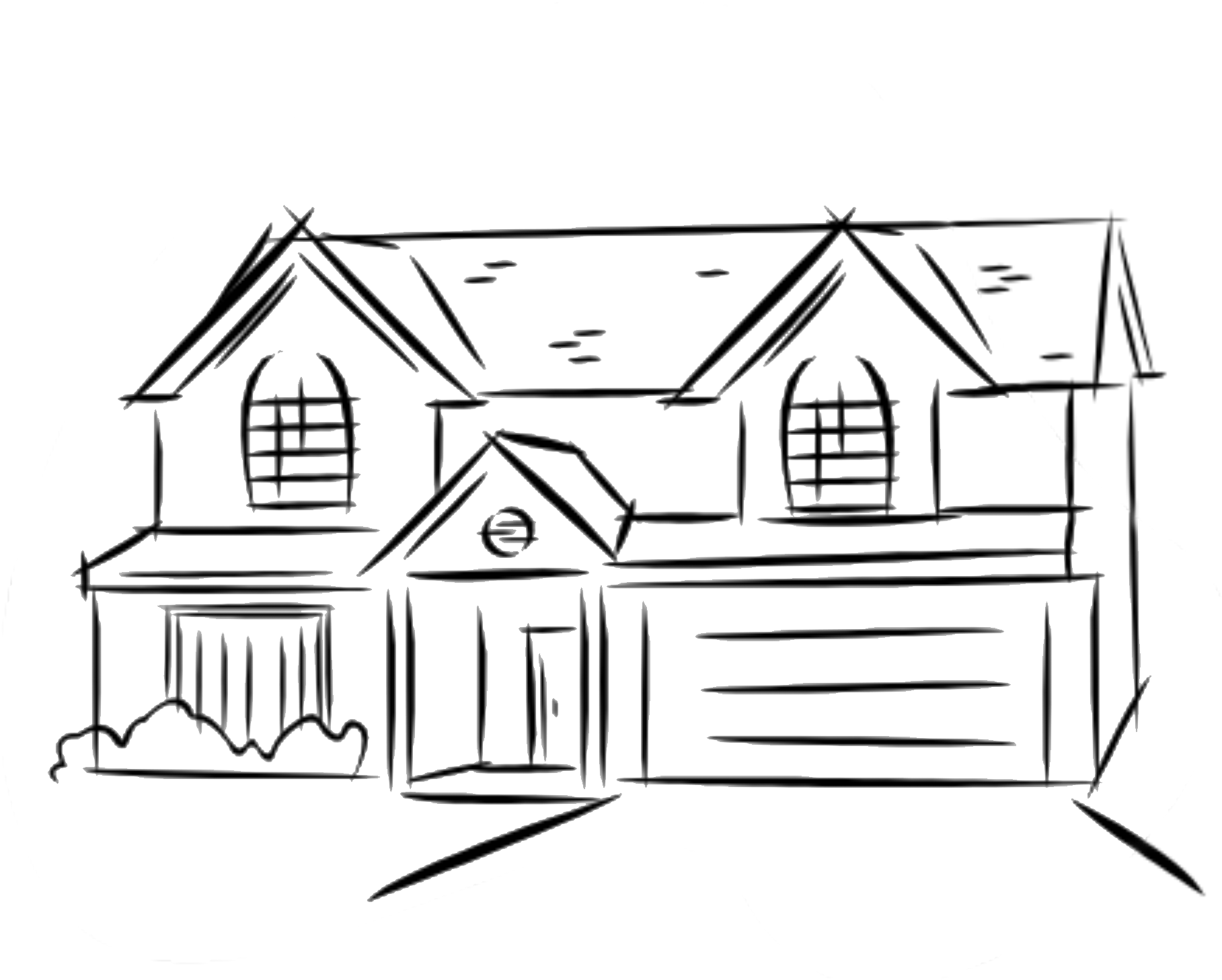 House Drawing Pictures To Pin Pinsdaddy - Dream House Drawing Sketch (1817x1458), Png Download