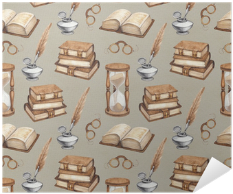 Watercolor Vintage Books, Glasses, Sand Hourglass And - Hourglass (400x400), Png Download