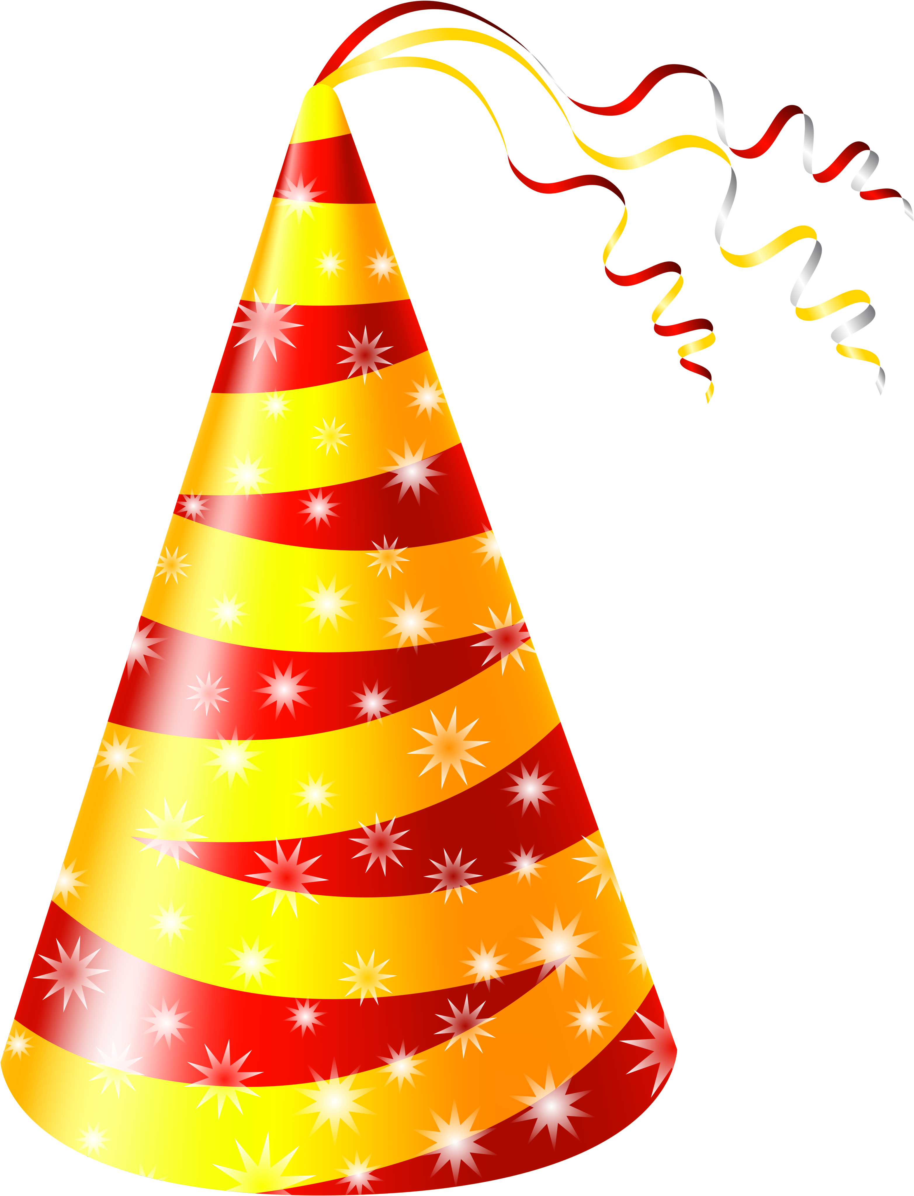 Birthday Hat Yellow Red Stars Png - Birth Day Cap Png (3354x4313), Png Download