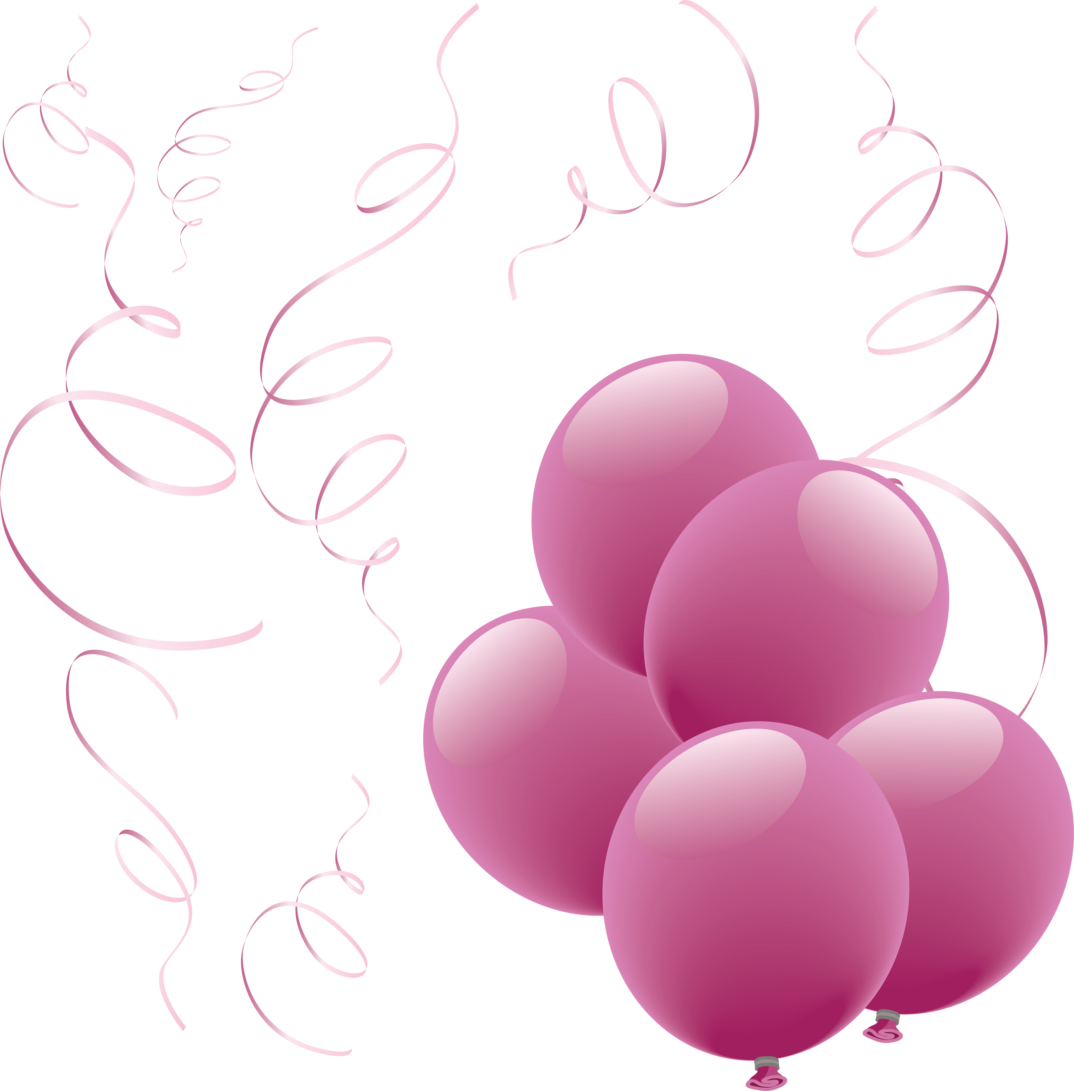 Pink Png Image Background - Pink Balloons Png Transparent Background (3466x3523), Png Download