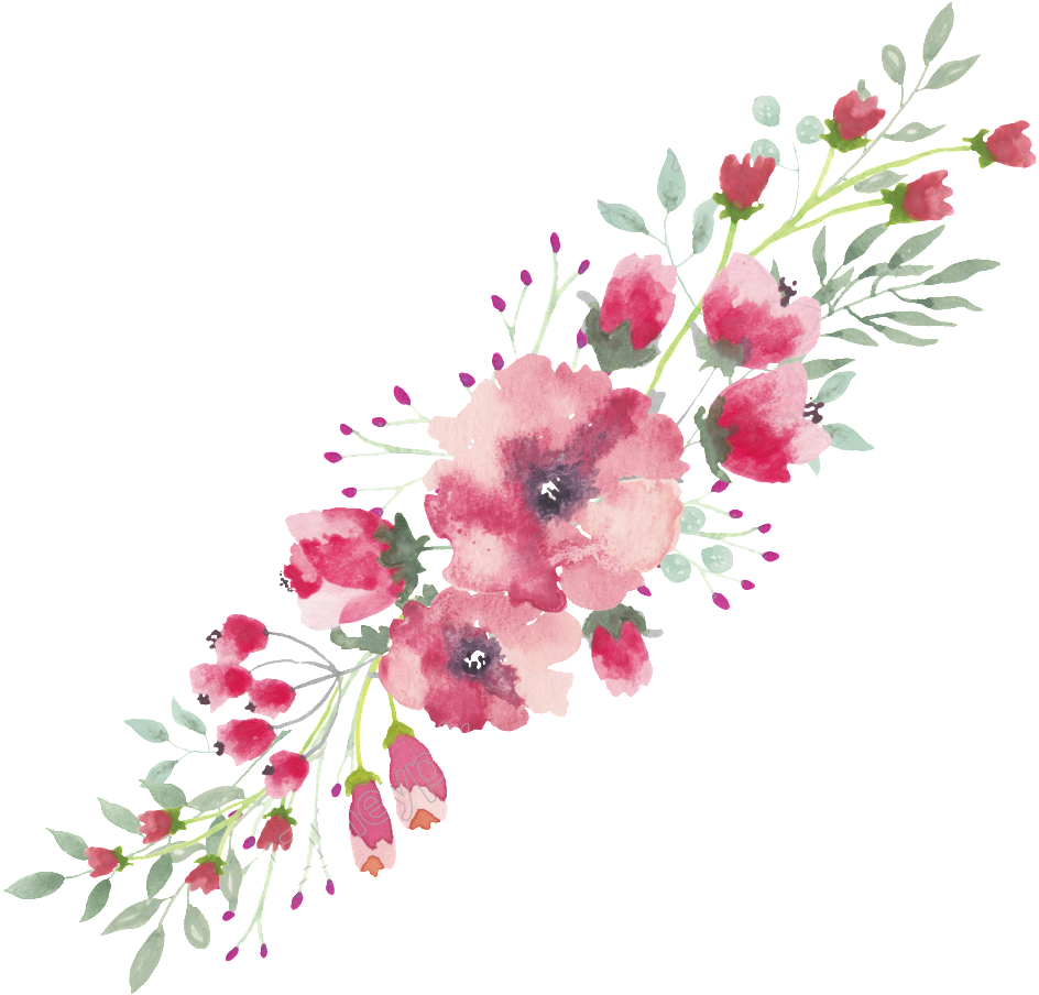 Watercolor Flower Border Free - Watercolor Flower Border Png (1024x1024), Png Download