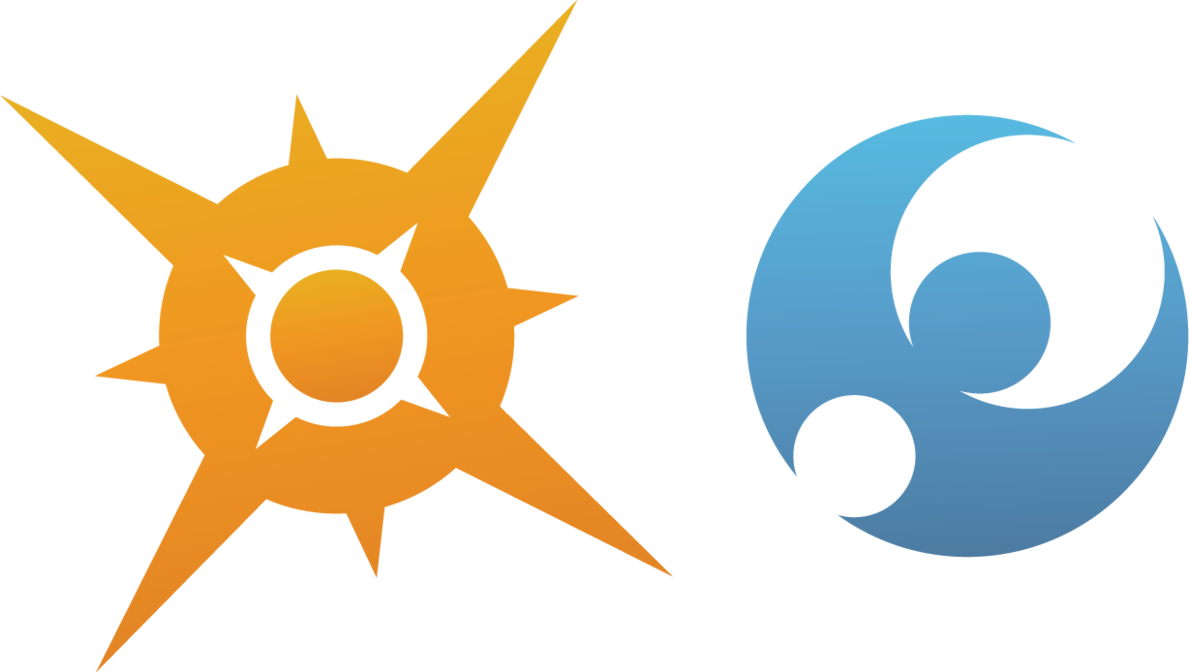And Moon Rendered Logos - Sun And Moon Pokemon Symbol (1189x672), Png Download