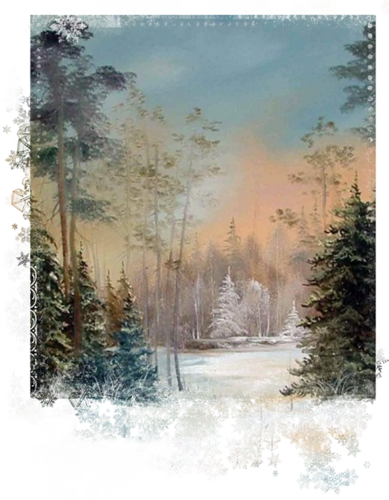 Winter Wonderland, Watercolor Landscape, Acrylics, - Watercolor Painting (389x500), Png Download