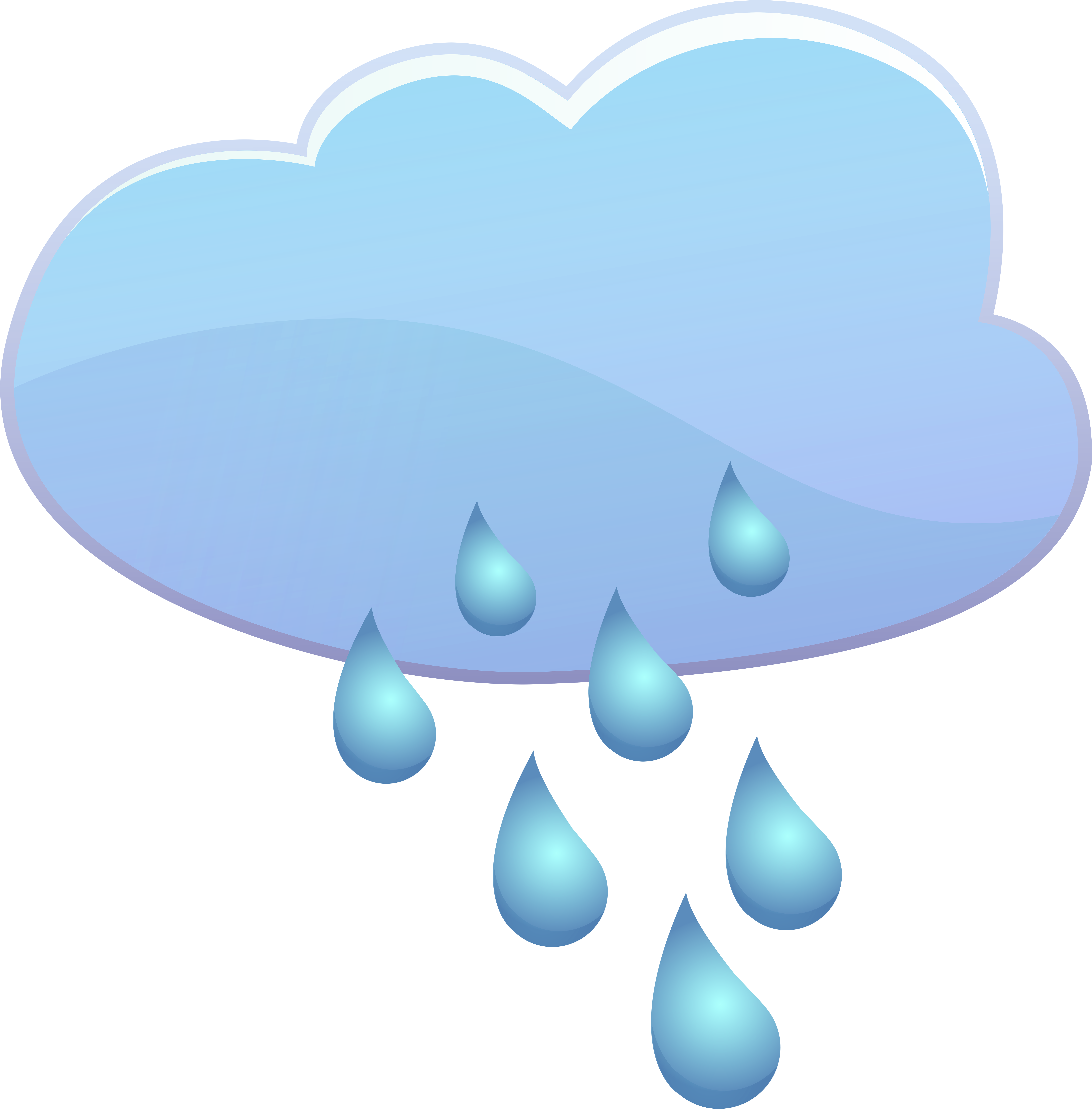 Cloud And Rain Drops Weather Icon Png Clip Art - Rain (493x500), Png Download