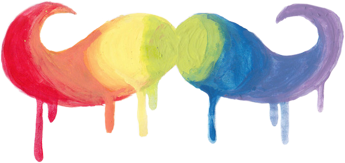 Report Abuse - Rainbow Mustache (697x330), Png Download
