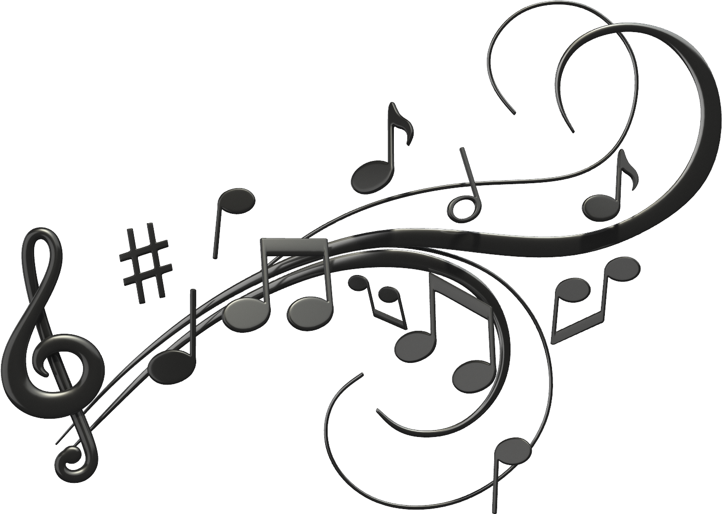 Jazz Music Png Transparent Jazz Music - Transparent Music Note Png (1600x1100), Png Download