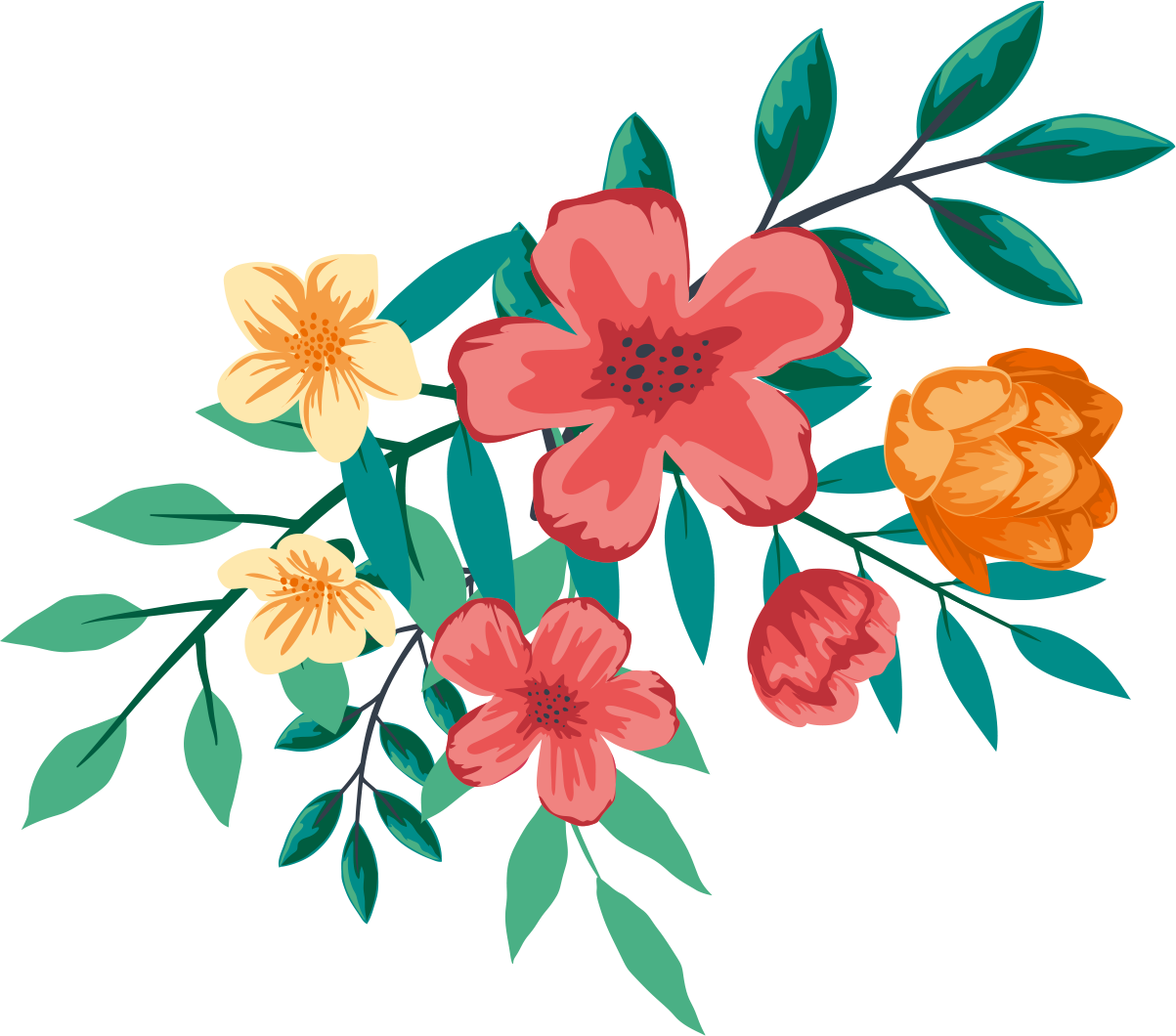 Picture Freeuse Download Floral Design Flower Painting - Floral Watercolor Design Png (1203x1060), Png Download