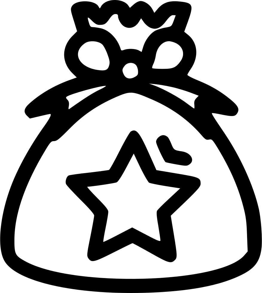 Christmas Gift Bag Present Santa Bag Comments - Vector Graphics (876x980), Png Download