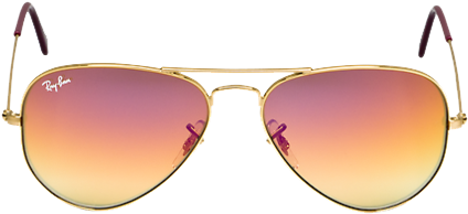 Sunglass Png Source - Ray-ban Aviator Large Metal Rb3025 004/78 55-14 (500x301), Png Download