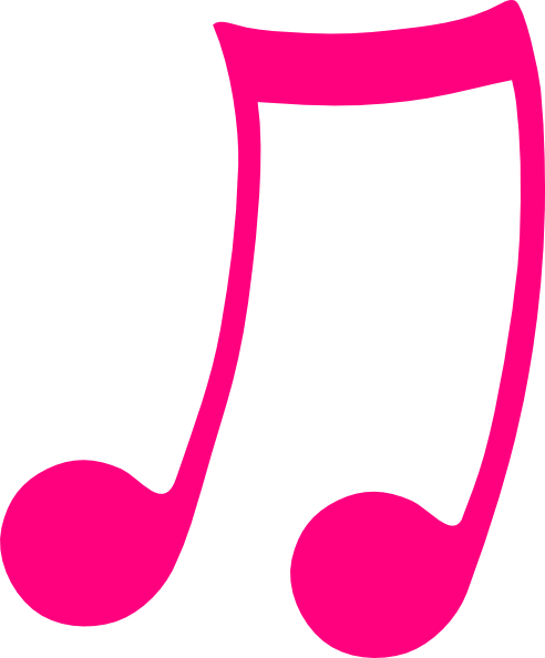 Image Library Stock Pink Musical Note Clip Art Free - Music Notes In Pink (492x594), Png Download
