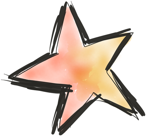 Star,doodle,sketch,hand Drawing,watercolor - 手繪 星星 (500x375), Png Download