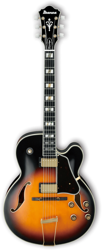 Brown Guitar Png Transparent Image - Ibanez Af200 Artcore, Brown Sunburst (433x1024), Png Download