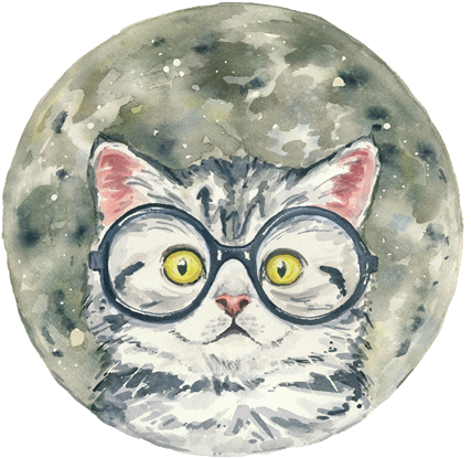 By Deidre Wicks - Watercolor Hipster Cats (500x625), Png Download