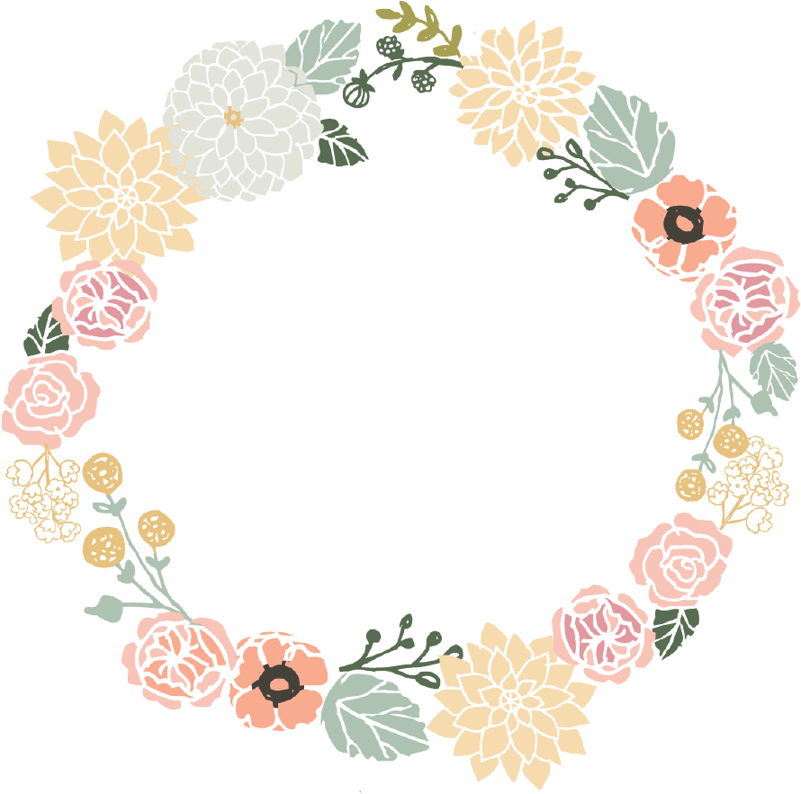 Flower Crown11 - Flower Frame Vector Png (1024x1024), Png Download