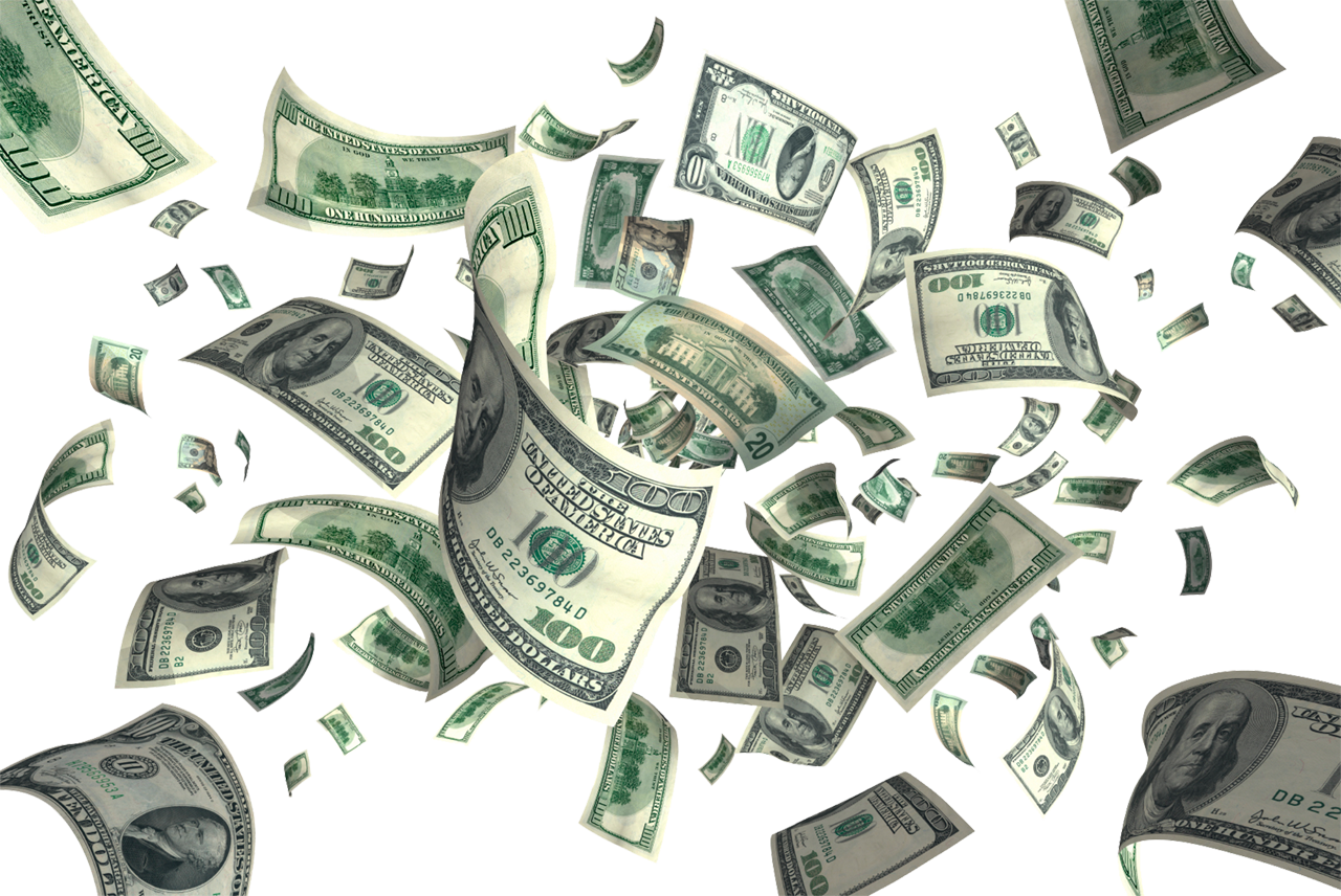 Money Is Money - Money Flying (1280x856), Png Download