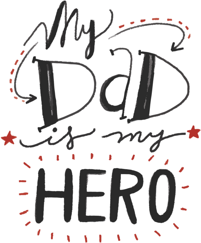 Fathers Day Png Quotes - My Father's Memorial Book: My Dad Is My Hero - Fathers (1024x1024), Png Download