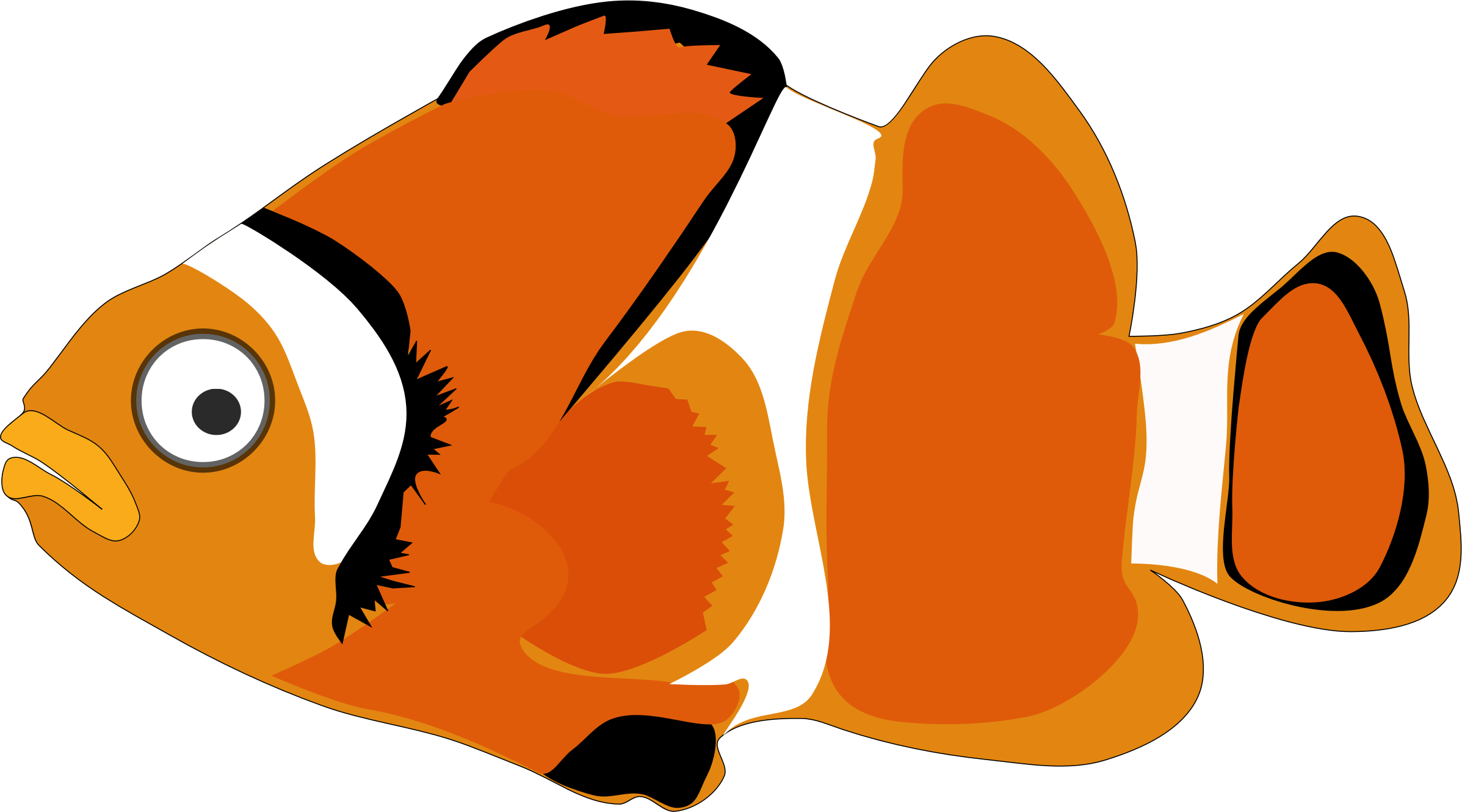 Fish Cartoon Watercolor Painting - Cartoon Fish Png (1351x750), Png Download