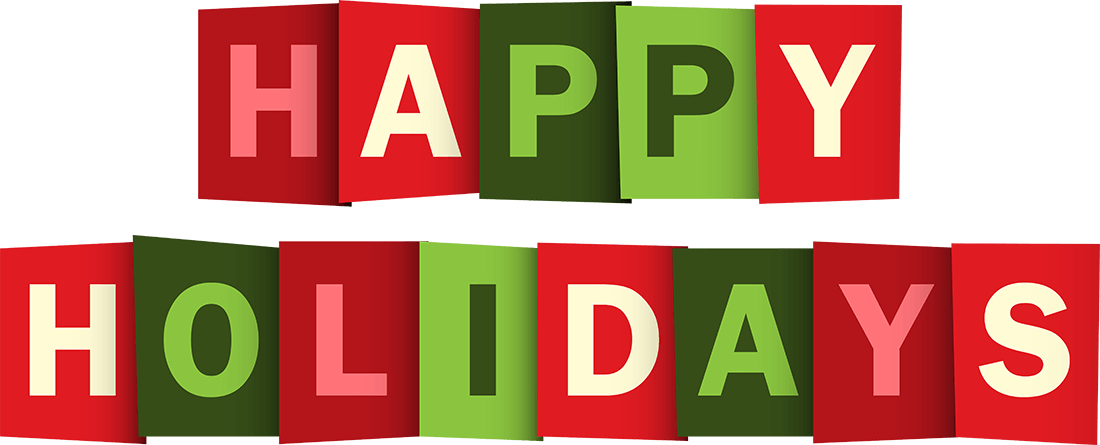 Happy Holidays Text Png - Happy Holidays Png Free (1100x445), Png Download