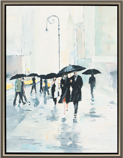 City In The Rain - Artland Avery Tillmon: Stadt Im Regen (550x550), Png Download