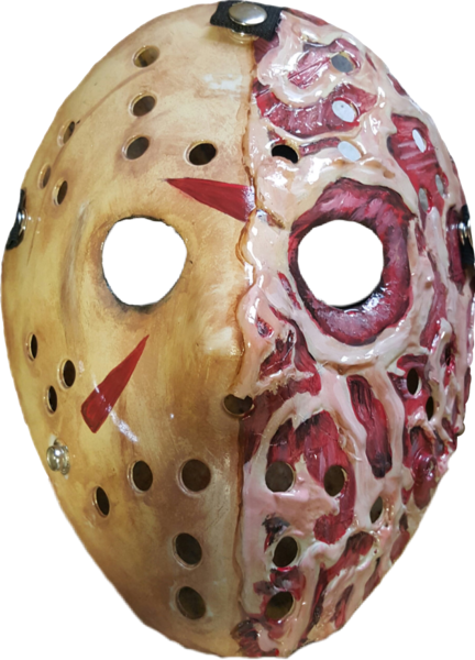 Jason X Freddy Krueger Split Mask - Jason Vs Freddy Mask (432x600), Png Download